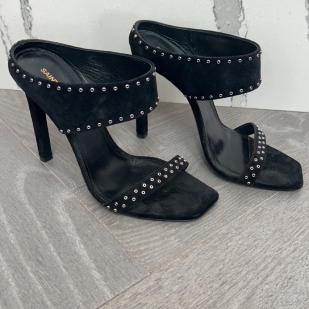 Saint Laurent black studded mule heels – size US 8.5 - Picture 5 of 6